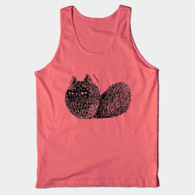 cute black sad cat Tank Top by asiancoffeegirl